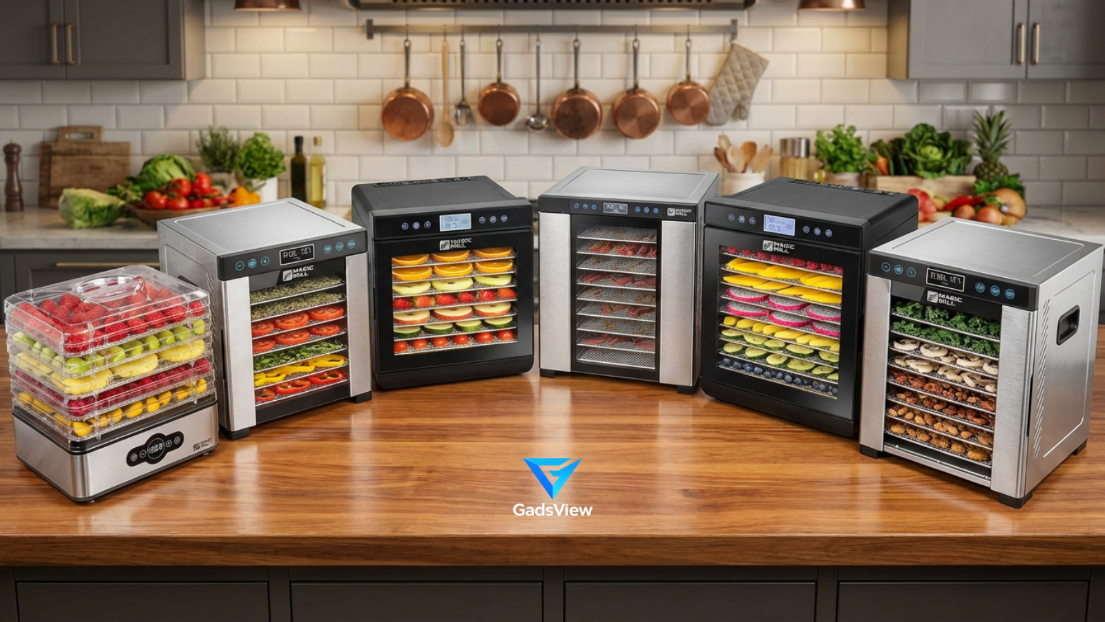 Magic Mill Food Dehydrator Setup on Kitchen Counter