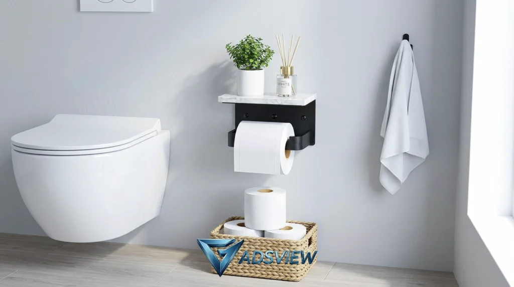 Gypie Toilet Paper Holder with Shelf
