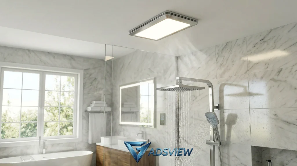 Hawkrown 10-Inch Bathroom Exhaust Fan with Light